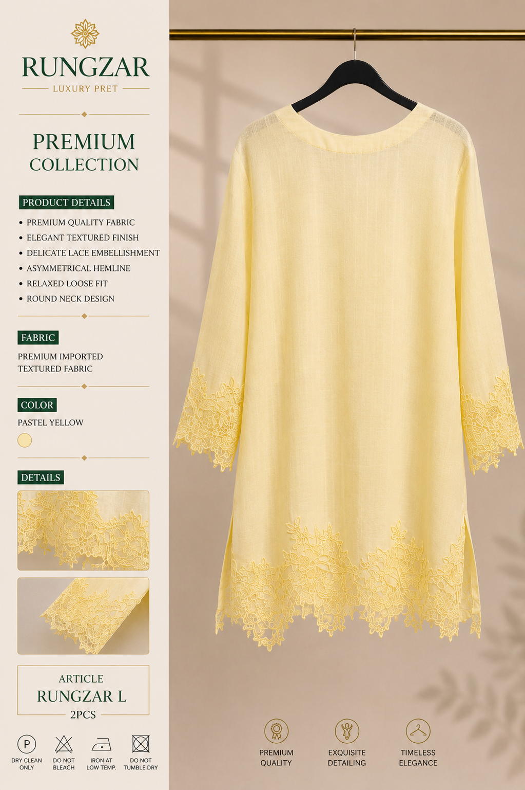 Rungzar L (2PCS) (Pastel Yellow Premium Collection